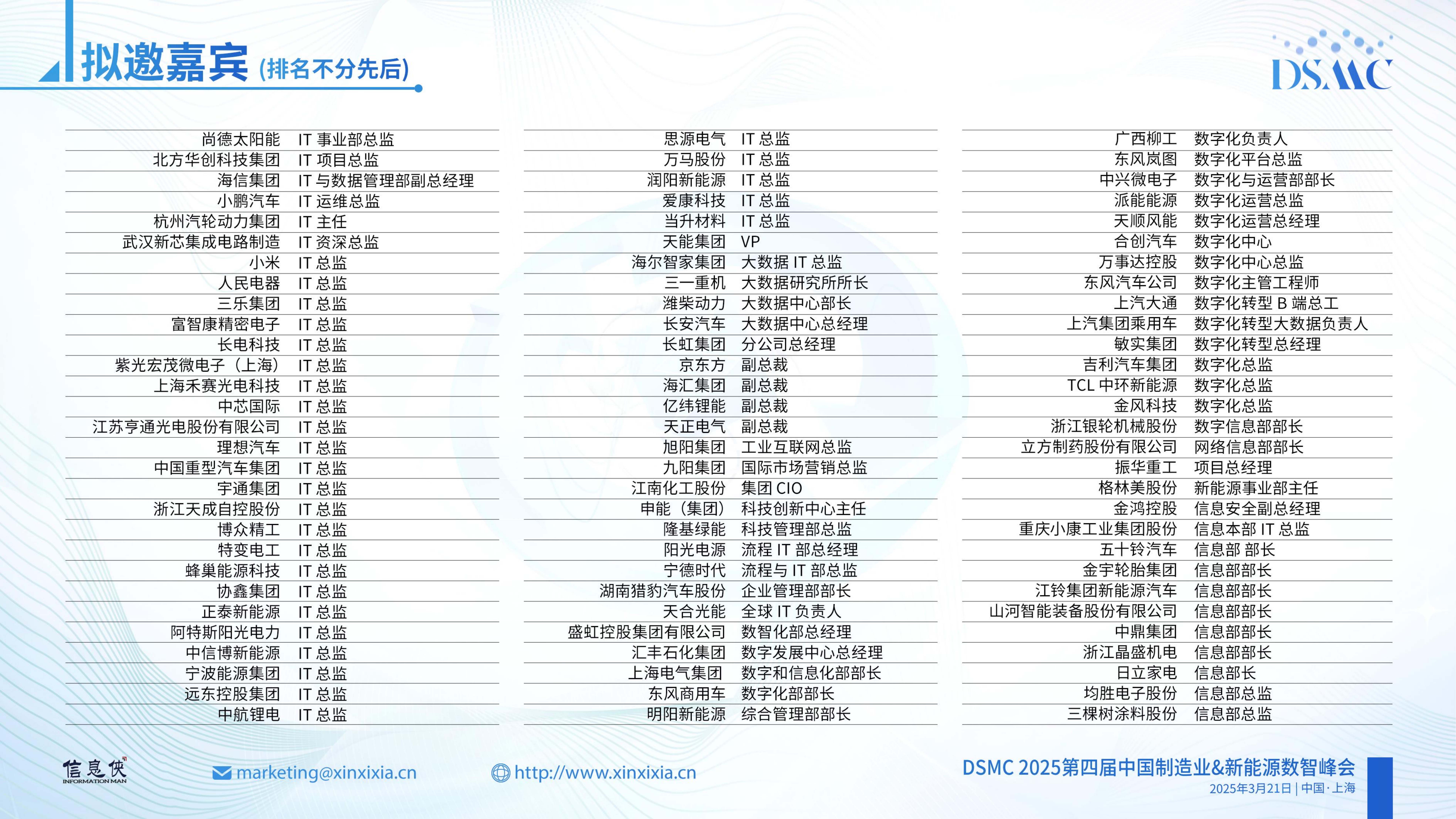 DSMC 2025第四届中国制造业&新能源数智峰会