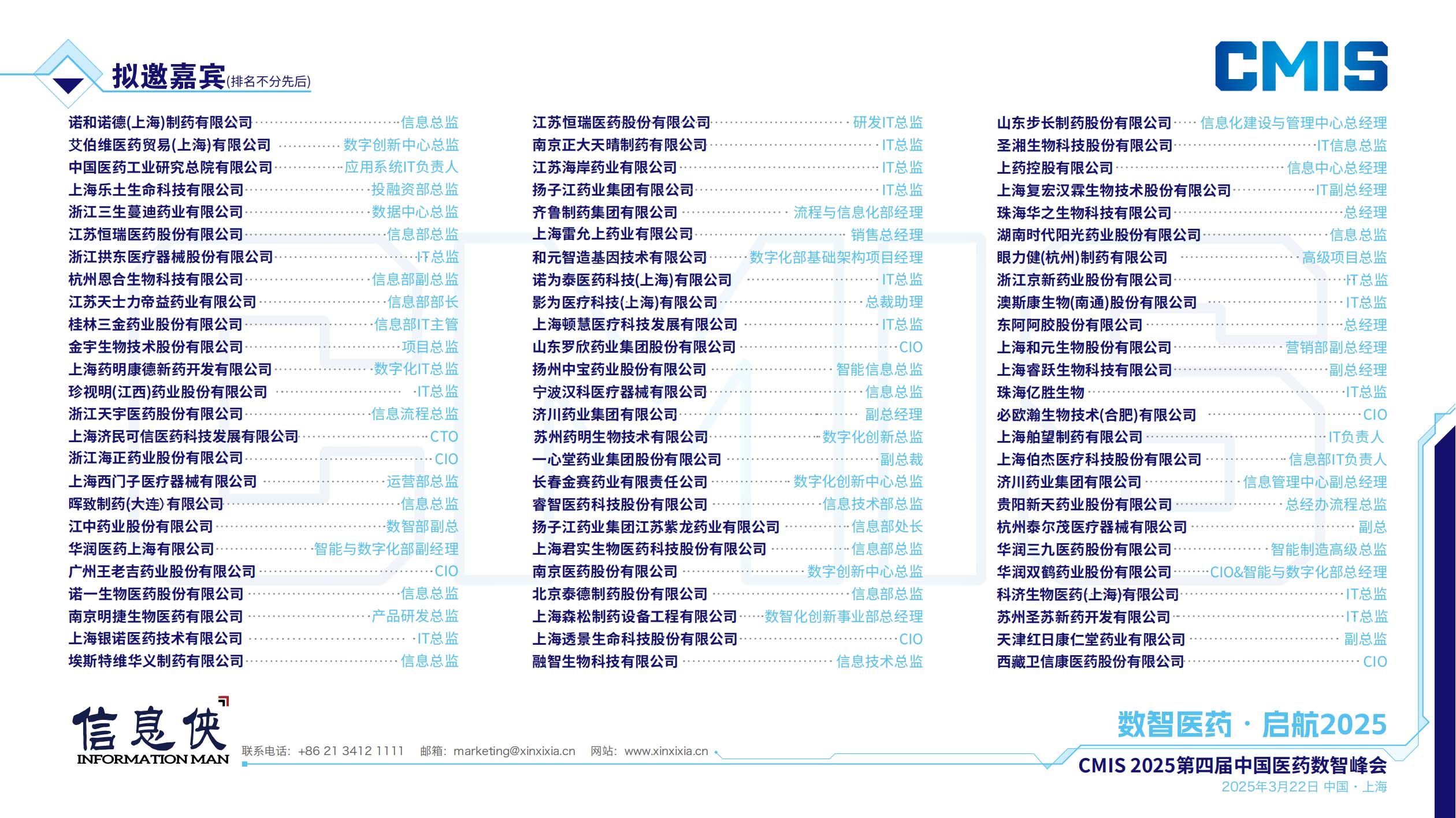 CMIS 2025第四届中国医药数智峰会