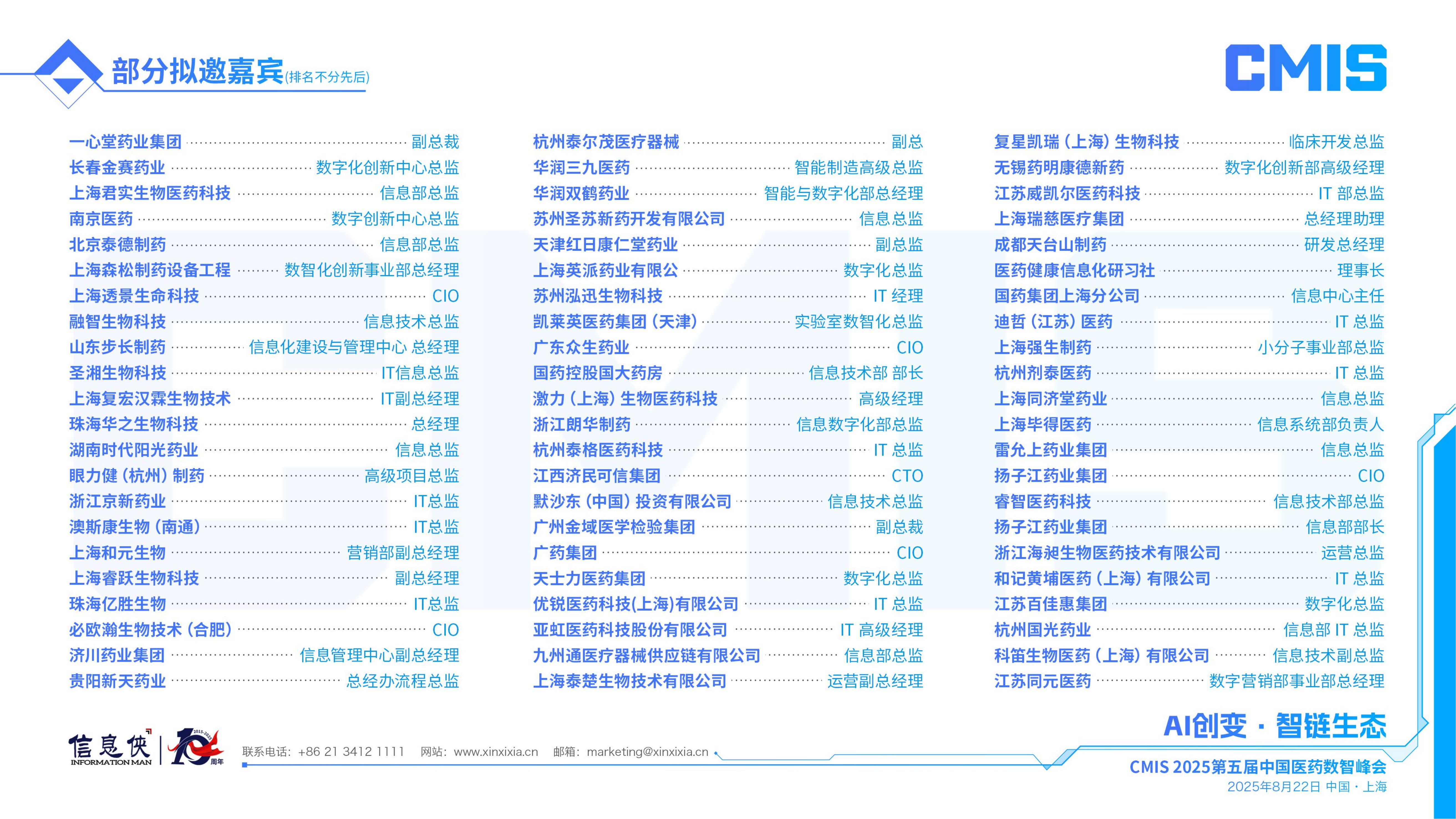 CMIS 2025第五届中国医药数智峰会