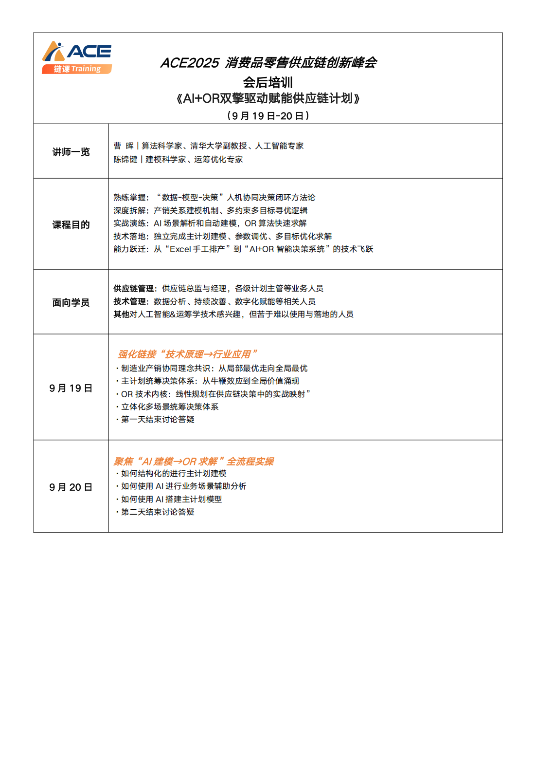 ACE2025 第十五届消费品供应链创新峰会（9月18日·上海）